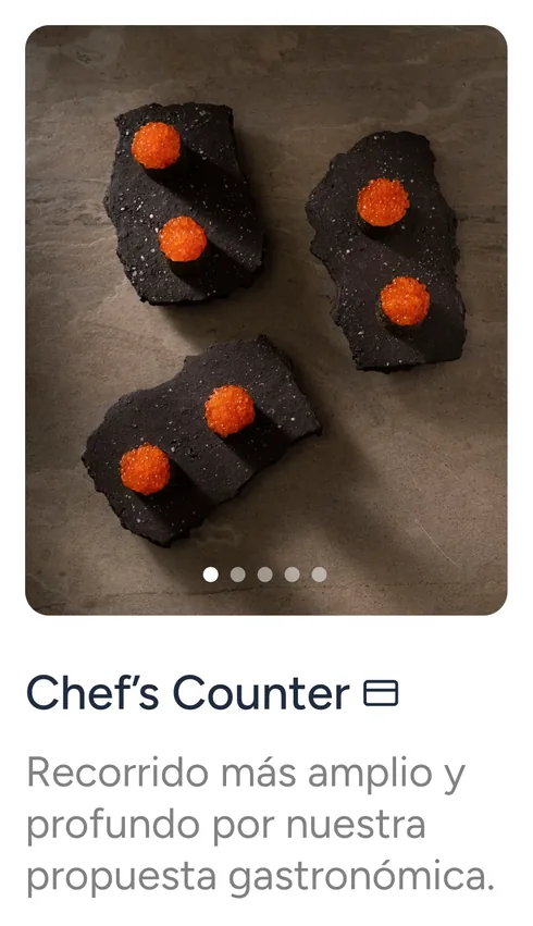 Experiencia Chef's Counter publicada en Woki
