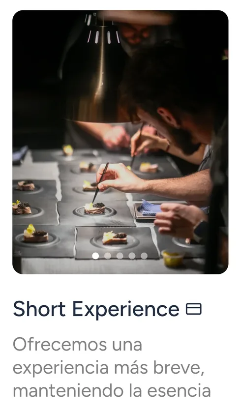 Experiencia Short Experience publicada en Woki